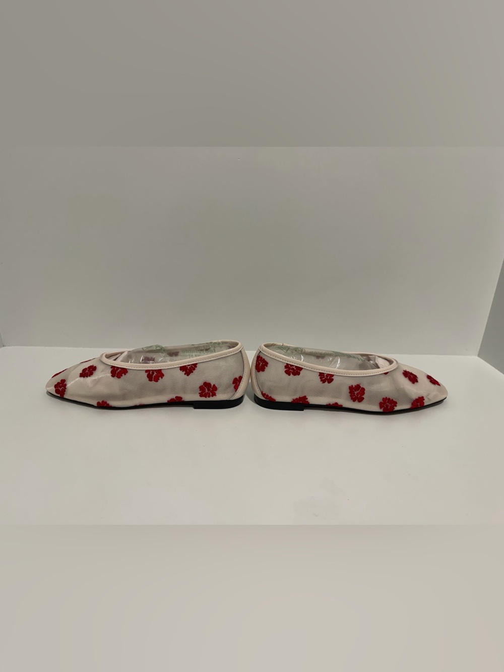 Madewell The Mylie Mesh Ballet Flat vintage ivory red embroidered flowers OA575 - Picture 8 of 11